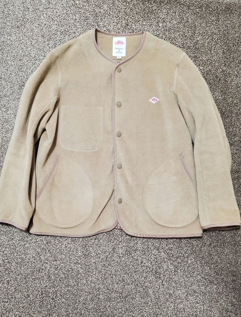 美品DANTONダントンノーカラーフリースカーディガンジャケット レディース