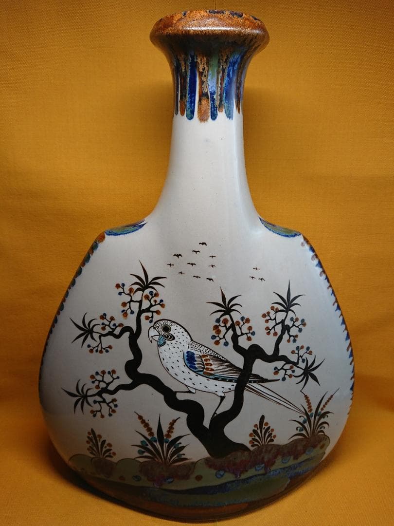 【美品】花器　陶器　メキシコ　置物　インテリア　工芸品　美術品　A2720