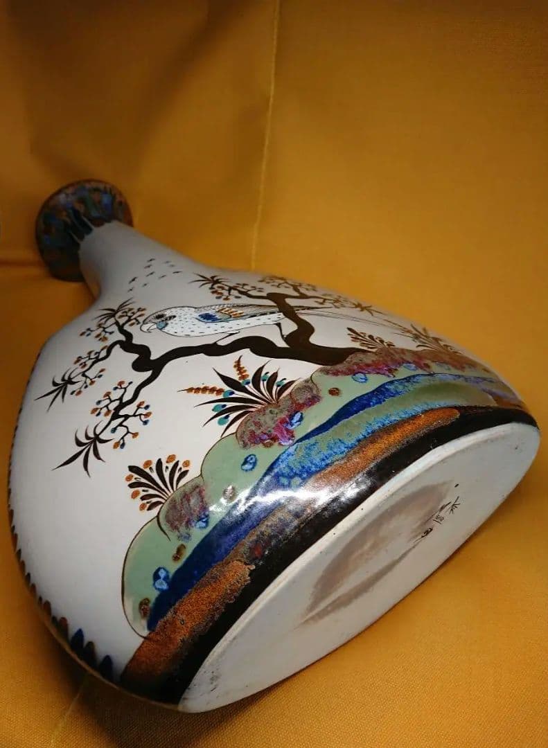 【美品】花器　陶器　メキシコ　置物　インテリア　工芸品　美術品　A2720