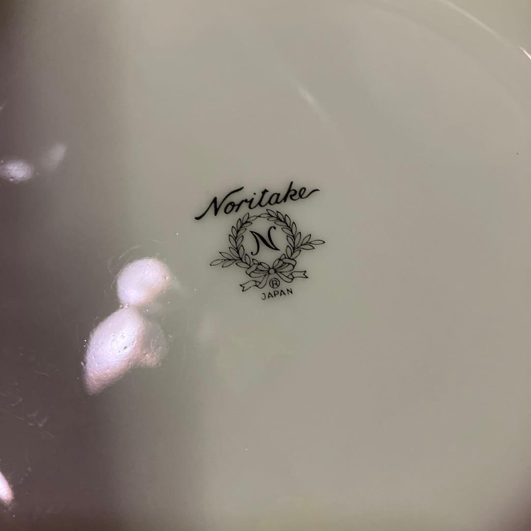 ノリタケ花柄陶器花瓶 金色縁取り