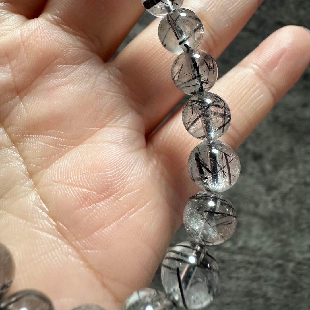 ブラックルチル 8mm ルチル 天然石 ブレスレット