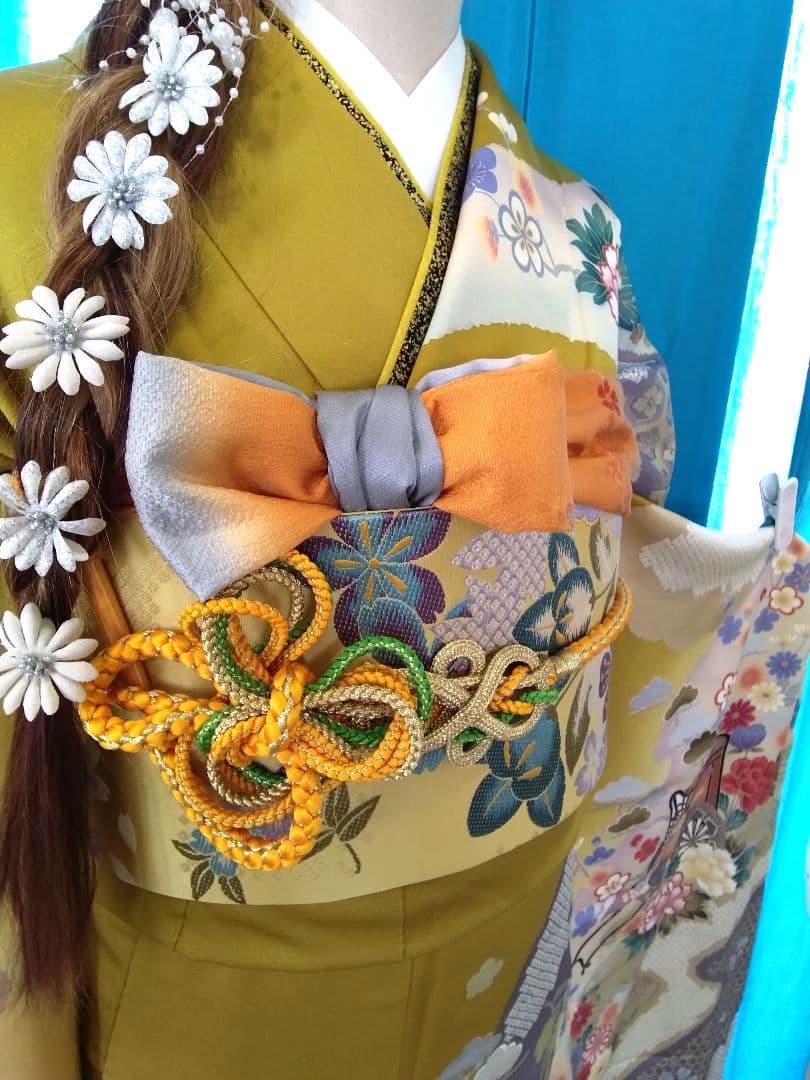 振袖フルセット、正絹振袖成人式、重ね襟、帯揚げ帯締め、西陣袋帯、襦袢、ガード加工