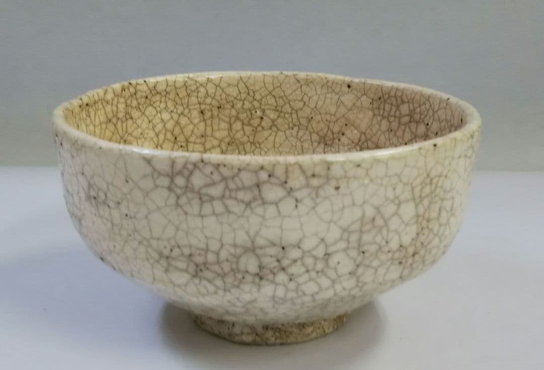 茶道具 茶碗 高麗写 雨漏手 萬古焼 松古窯 佐久間芳丘 裏千家 鵬雲斎 箱書